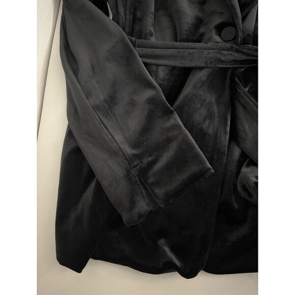 Quiet Luxury J.Jill Blazer Size M Wearever Velvet Black Belted One-Button Jacket - Picture 9 of 14